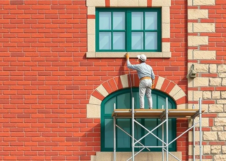 Ravalement de façade en pierre, nettoyage et application d'enduit
